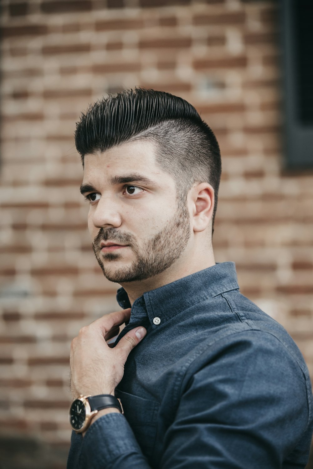 Man with a pompadour and fade
